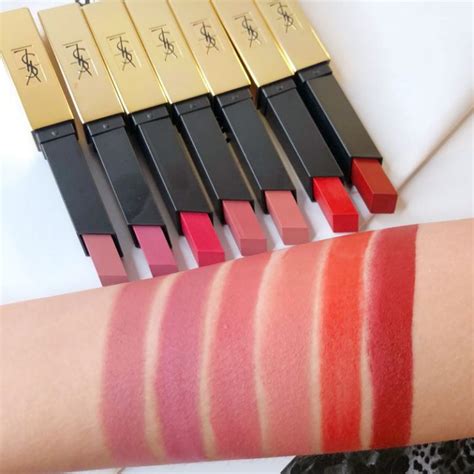 ysl rouge pur couture the slim sheer matte swatches|ysl pur couture lipstick.